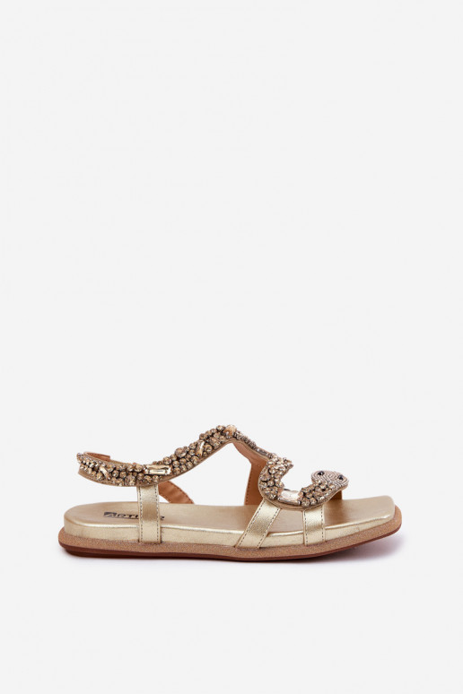 Moteriškos basutės  su gyvatės odos imitacija Eko   Artiker 56C1362 aukso spalvos