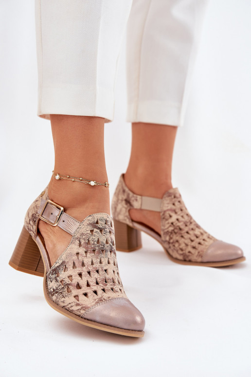    Ažūriniai aulinukai  04962-43 smėlio spalvos-aukso spalvos