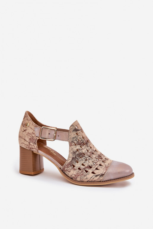    Ažūriniai aulinukai  04962-43 smėlio spalvos-aukso spalvos