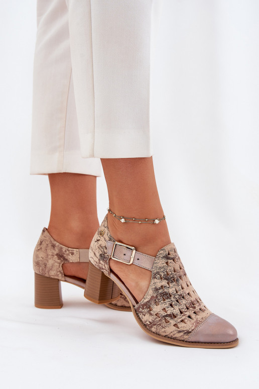    Ažūriniai aulinukai  04962-43 smėlio spalvos-aukso spalvos