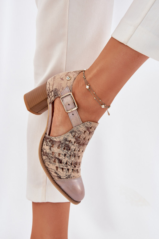    Ažūriniai aulinukai  04962-43 smėlio spalvos-aukso spalvos