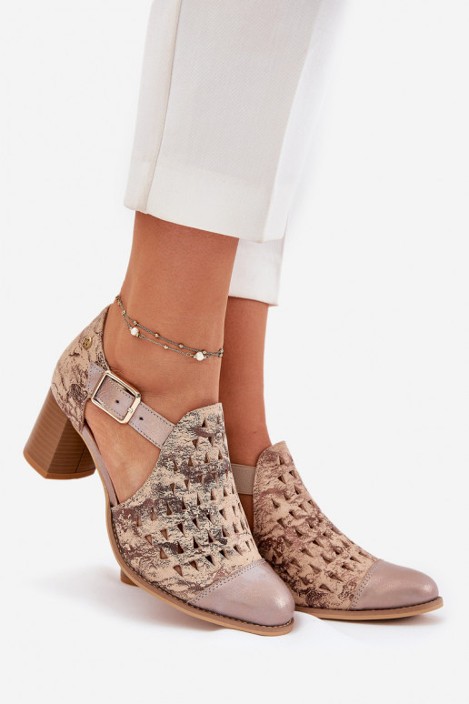    Ažūriniai aulinukai  04962-43 smėlio spalvos-aukso spalvos