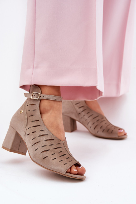 iš zomšos Moteriški aulinukai  06893-10 smėlio spalvos