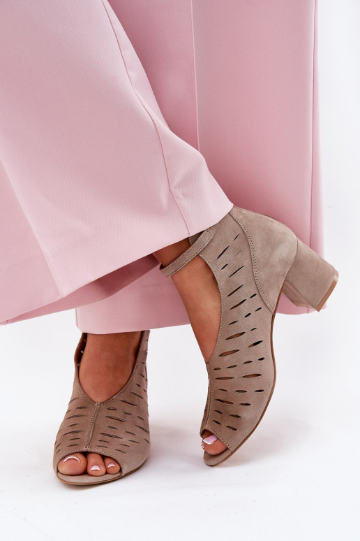 iš zomšos Moteriški aulinukai  06893-10 smėlio spalvos