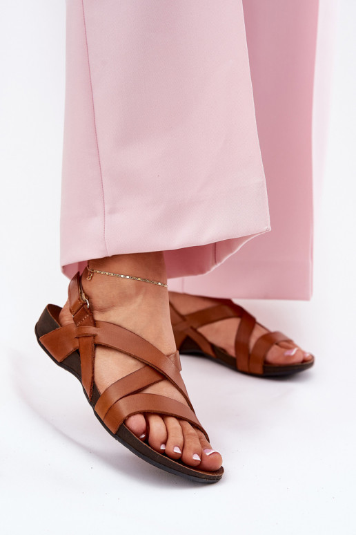 lygiapadžiai Moteriškos basutės  Zazoo 40032 rudos spalvos