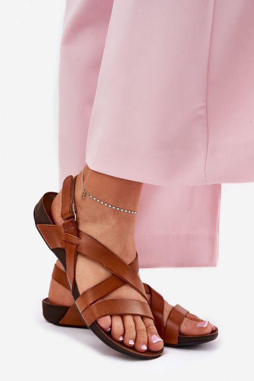 lygiapadžiai Moteriškos basutės  Zazoo 40032 rudos spalvos