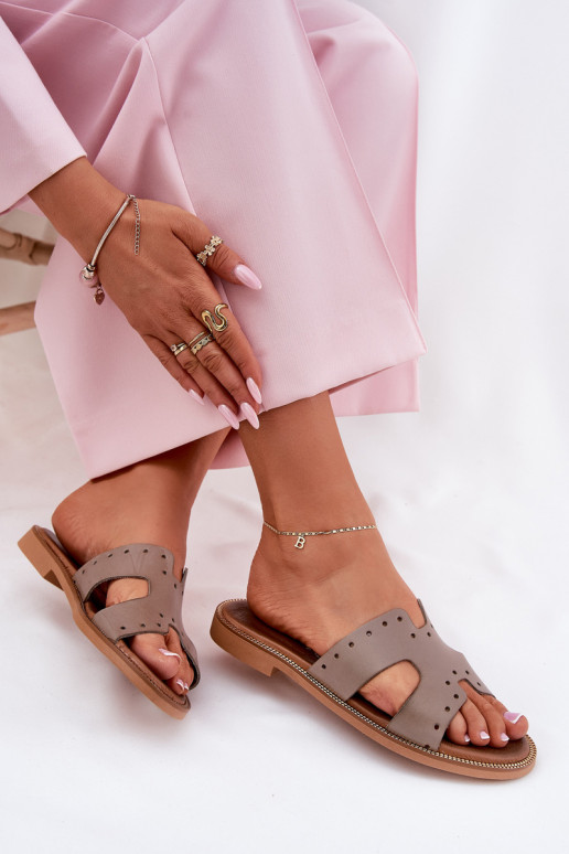 Zazoo 40326  Šlepetės  smėlio spalvos