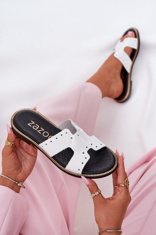 Zazoo 40326 su lako efektu  Šlepetės  baltos spalvos