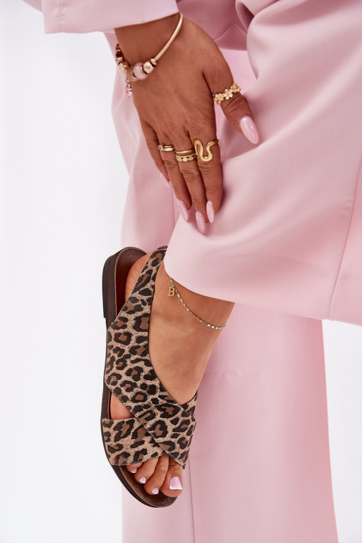 basutės    su leopardo kailio raštais rudos spalvos Zazoo 40407