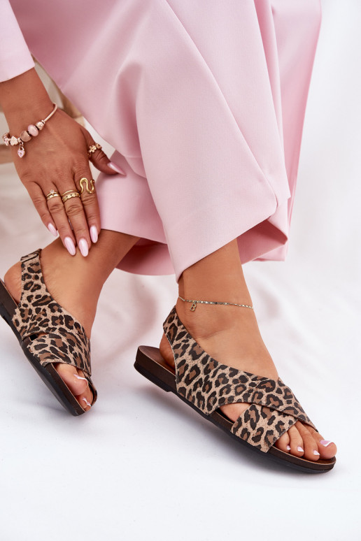 basutės    su leopardo kailio raštais rudos spalvos Zazoo 40407