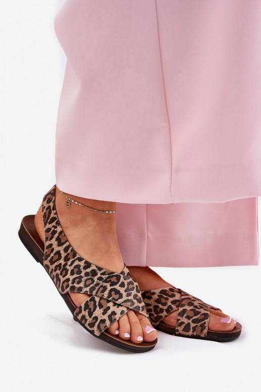 basutės    su leopardo kailio raštais rudos spalvos Zazoo 40407