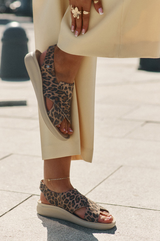 Zazoo 40392 Moteriškos basutės  su leopardo kailio raštais rudos spalvos