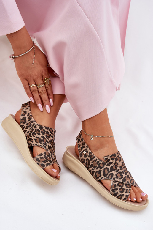 Zazoo 40392 Moteriškos basutės  su leopardo kailio raštais rudos spalvos