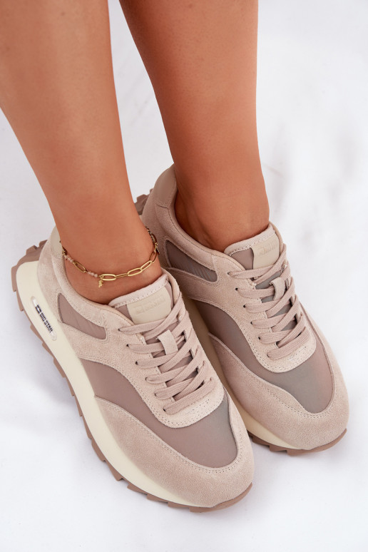 iš zomšos  modelio batai su platforma  Big Star RR274897 HI-POLY SYSTEM smėlio spalvos