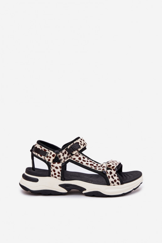 Moteriškos basutės su lipniais užsegimais D.Franklin DFSH406002 Juodos ir-smėlio spalvos