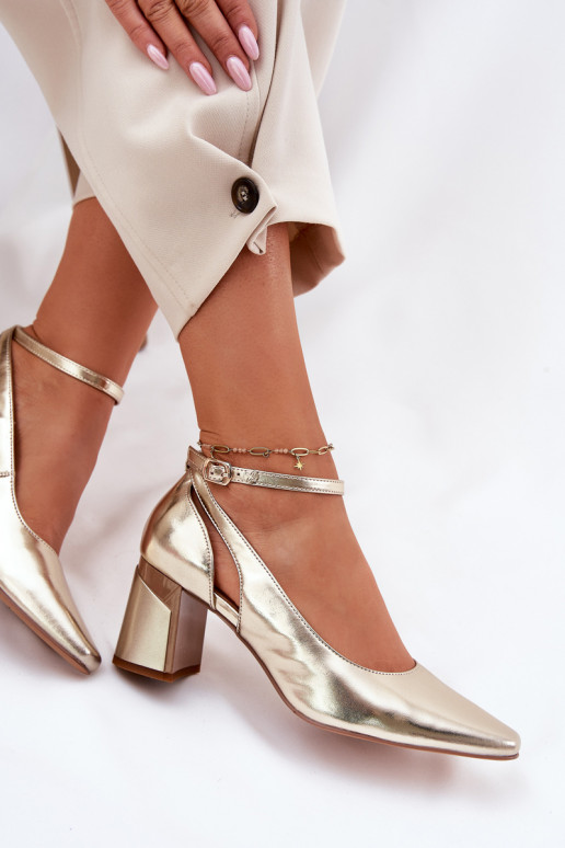   Bateliai su kulniukais  K6816-25 aukso spalvos