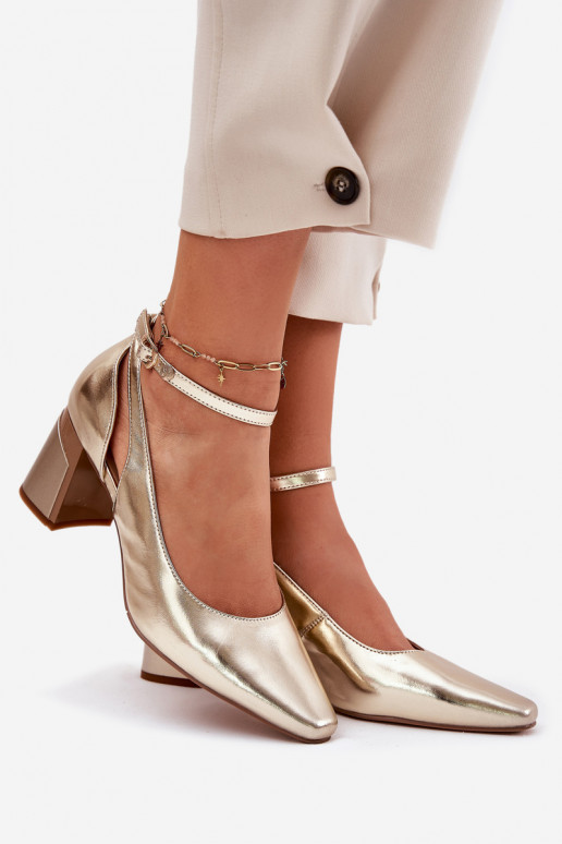   Bateliai su kulniukais  K6816-25 aukso spalvos