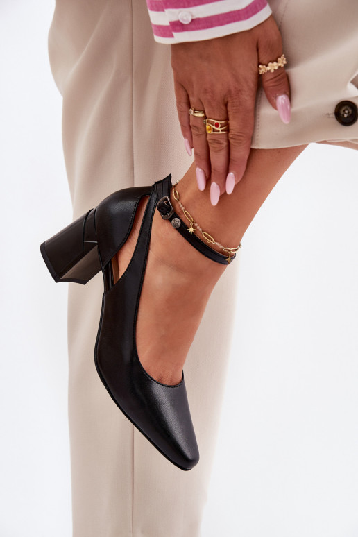   Bateliai su kulniukais  K6816-01 Juodos spalvos