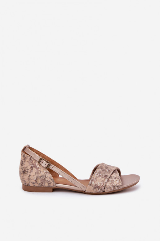 Moteriškos basutės lygiapadžiai  04614-25 aukso spalvos