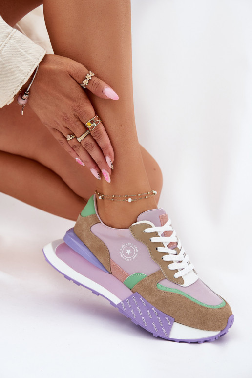 iš zomšos  modelio batai  su platforma Big Star RR274815 HI-POLY SYSTEM rožinės spalvos