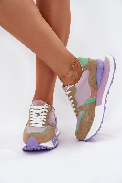 iš zomšos  modelio batai  su platforma Big Star RR274815 HI-POLY SYSTEM rožinės spalvos