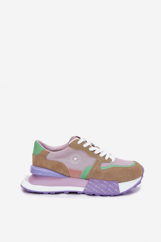 iš zomšos  modelio batai  su platforma Big Star RR274815 HI-POLY SYSTEM rožinės spalvos