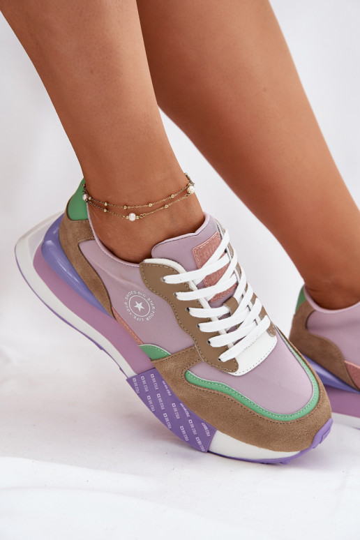 iš zomšos  modelio batai  su platforma Big Star RR274815 HI-POLY SYSTEM rožinės spalvos