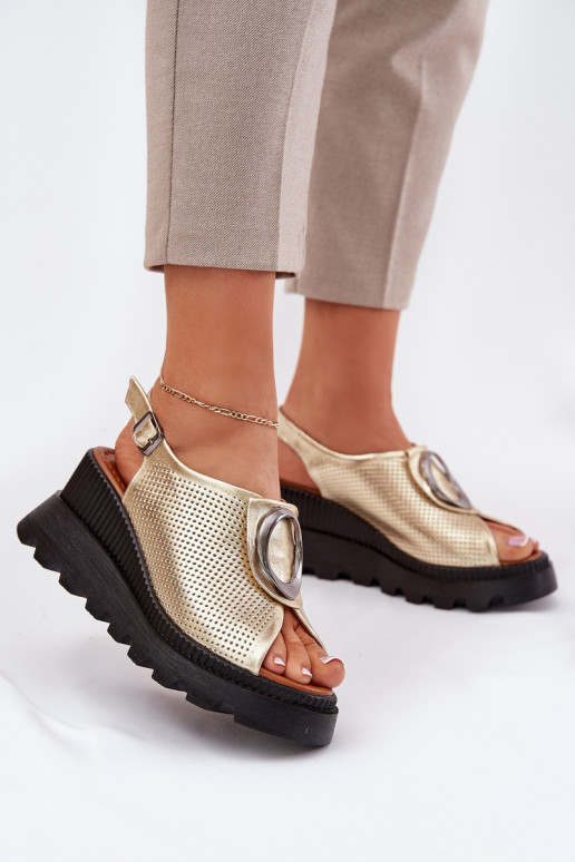 Moteriškos basutės   su ornamentais Artiker 56C0109 aukso spalvos