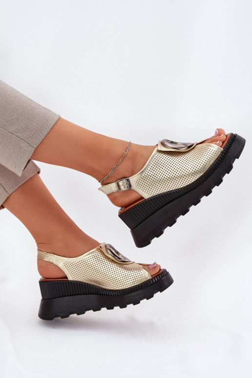 Moteriškos basutės   su ornamentais Artiker 56C0109 aukso spalvos