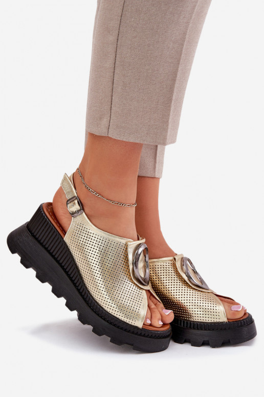 Moteriškos basutės   su ornamentais Artiker 56C0109 aukso spalvos