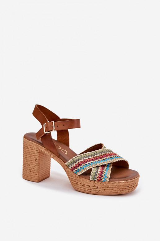 Moteriškos basutės su kulniukais  kach Zazoo 40460 rudos spalvos