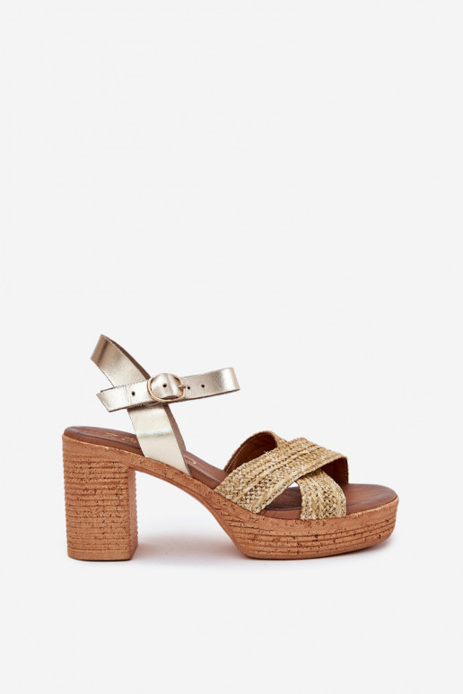 Moteriškos basutės su kulniukais  kach Zazoo 40460 aukso spalvos