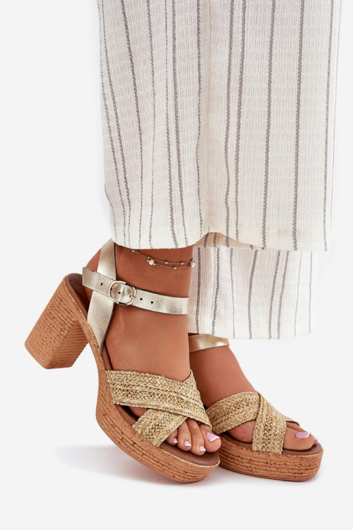 Moteriškos basutės su kulniukais  kach Zazoo 40460 aukso spalvos