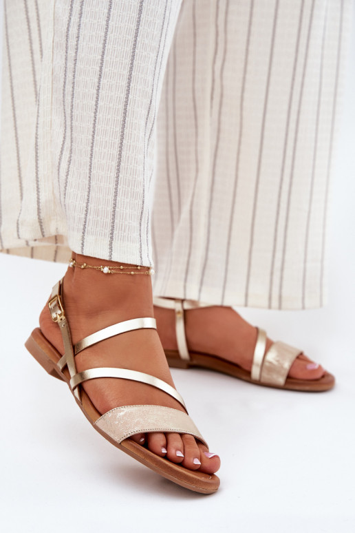 Moteriškos basutės  su plačiais kulniukais  06966-25 aukso spalvos