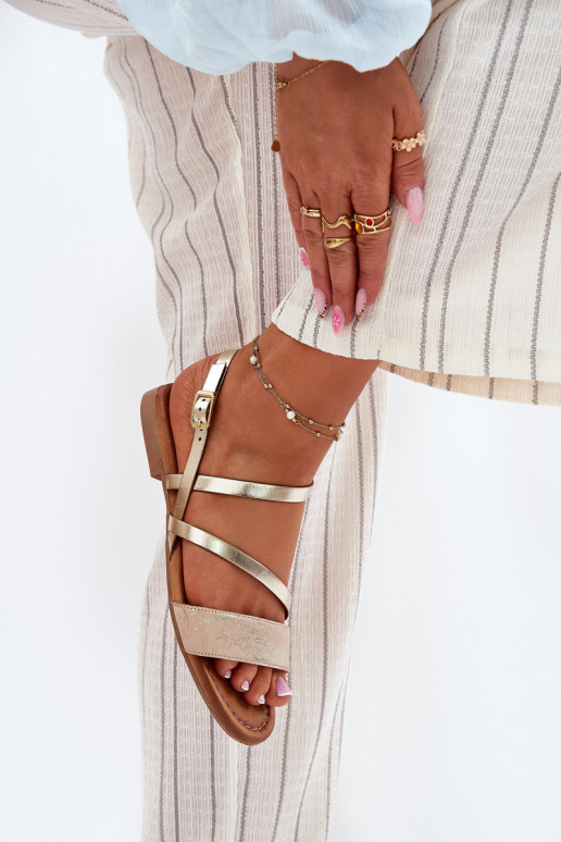 Moteriškos basutės  su plačiais kulniukais  06966-25 aukso spalvos