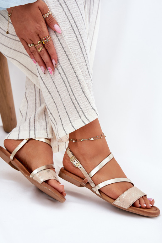 Moteriškos basutės  su plačiais kulniukais  06966-25 aukso spalvos