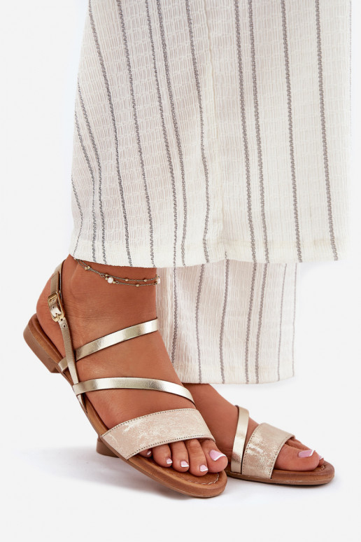 Moteriškos basutės  su plačiais kulniukais  06966-25 aukso spalvos