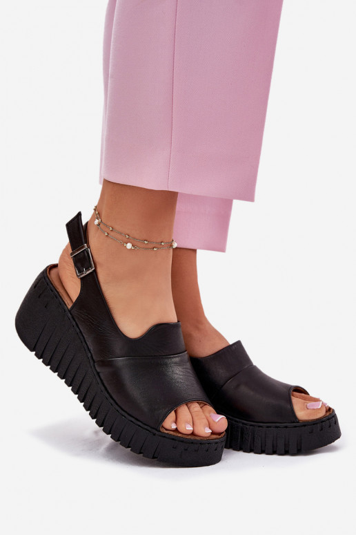 Moteriškos basutės Z Naturalnej Skóry  Artiker 54C0791 Juodos spalvos