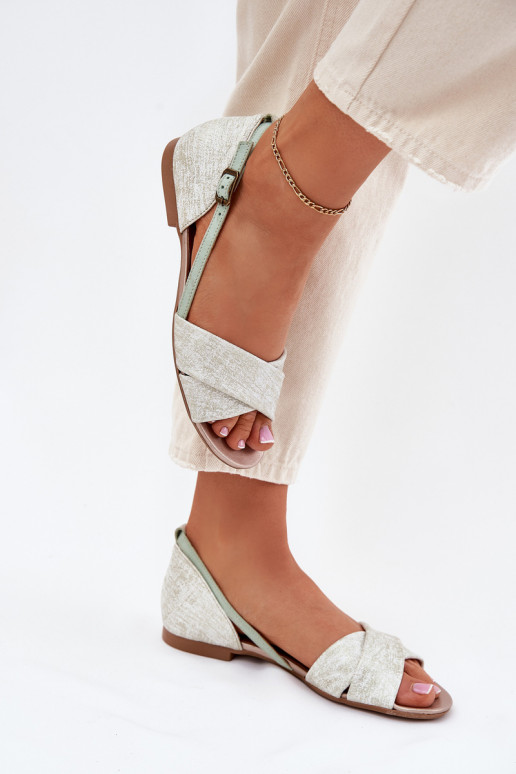 Moteriškos basutės lygiapadžiai  04614-46 mėtinės spalvos