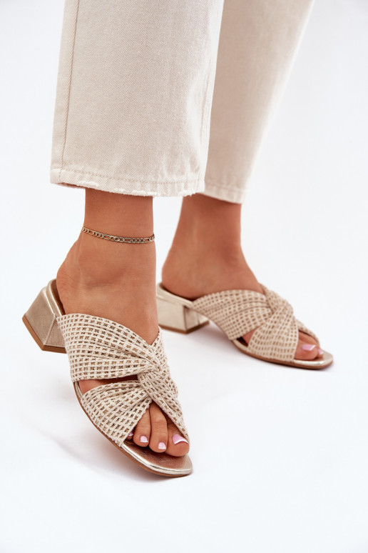 Moteriškos šlepetės   06955-25 smėlio spalvos-aukso spalvos