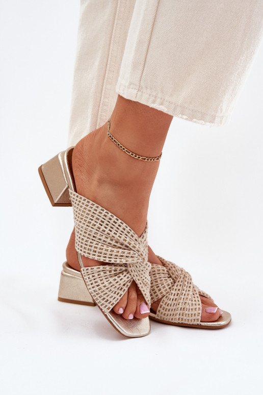 Moteriškos šlepetės   06955-25 smėlio spalvos-aukso spalvos