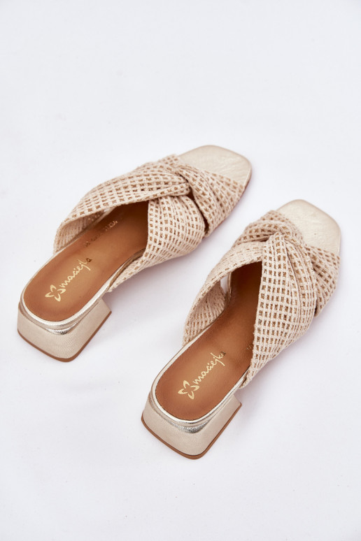 Moteriškos šlepetės   06955-25 smėlio spalvos-aukso spalvos