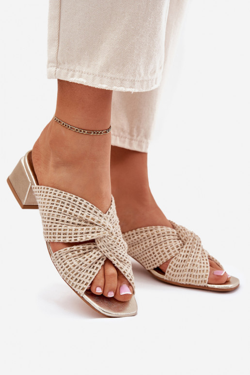 Moteriškos šlepetės   06955-25 smėlio spalvos-aukso spalvos