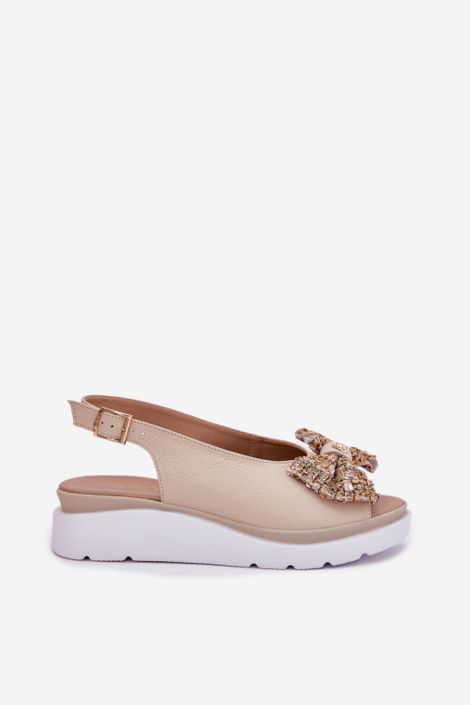 Moteriškos basutės   su kaspinais Zazoo 1882 smėlio spalvos