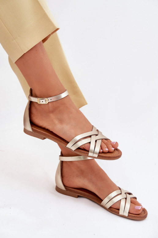 Moteriškos basutės  su plačiais kulniukais  07029-25 aukso spalvos