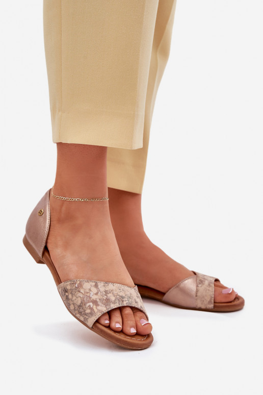 Moteriškos basutės  su plačiais kulniukais  06947-25 aukso spalvos