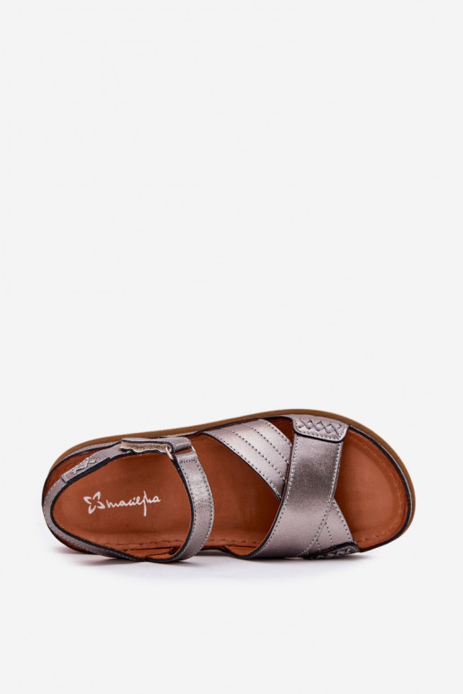 Moteriškos basutės  su platforma  L7064-35 pilkos spalvos