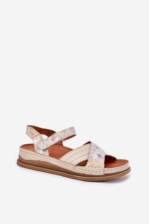 Moteriškos basutės  su platforma  L7064-37 dramblio kaulo spalvos