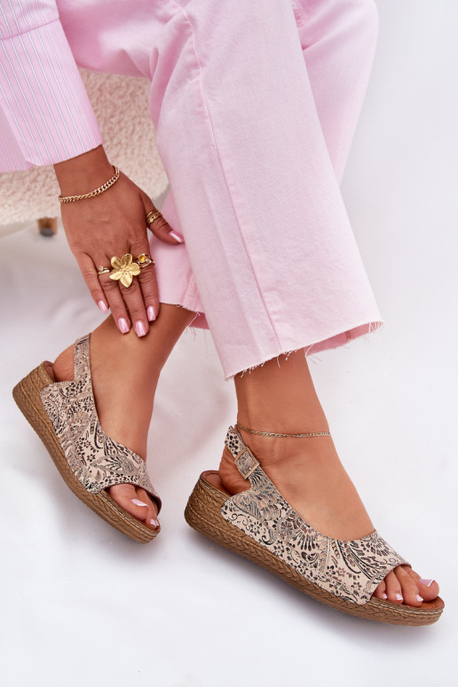 Moteriškos basutės    L7069-04 smėlio spalvos