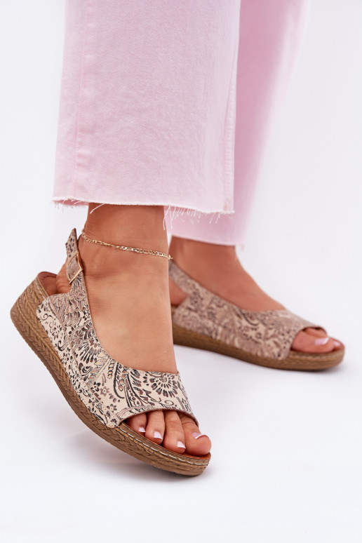 Moteriškos basutės    L7069-04 smėlio spalvos